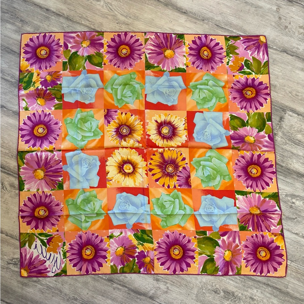 Gucci Floral Patchwork Silk Scarf Multicolor - Picture 2 of 11